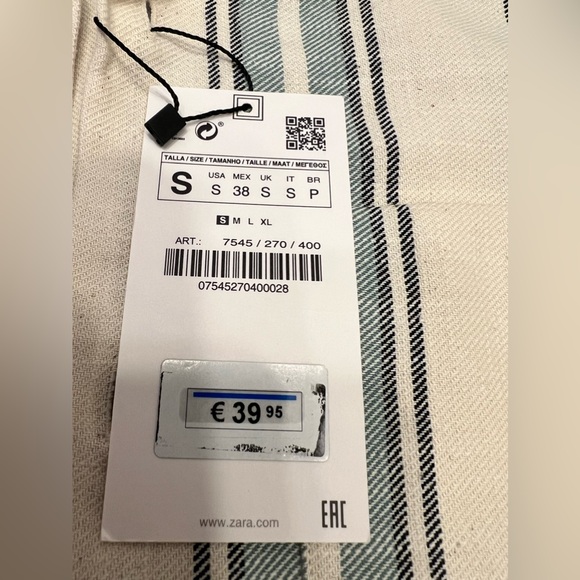 ZARA Cotton-Linen Striped Cuban Camp Collar (Blue/Off-White), Alex Costa style - Picture 4 of 7